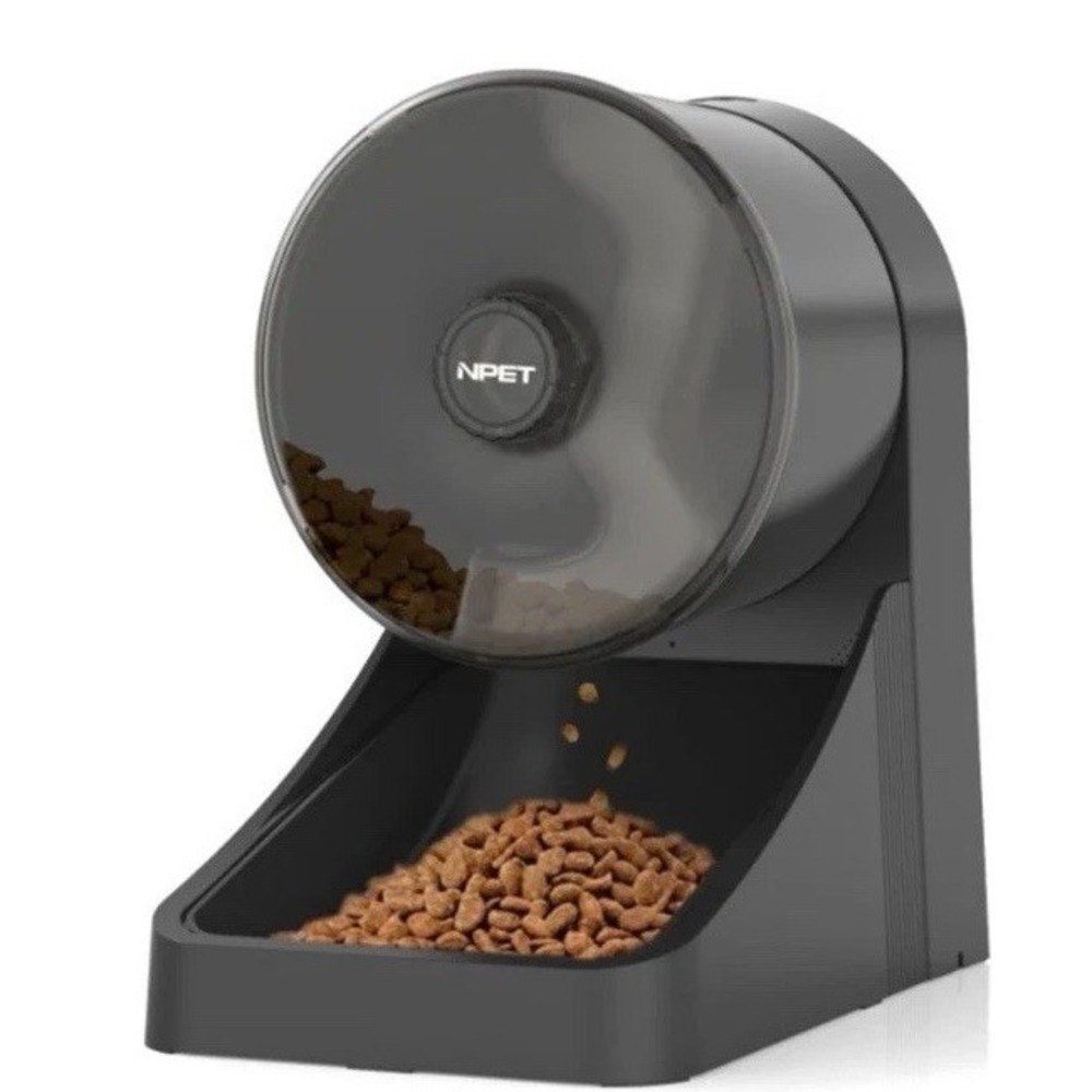 NPET AF050 Automatic Pet Feeder 3L Wheel Style Dispenser for Cats and Dogs NEW
